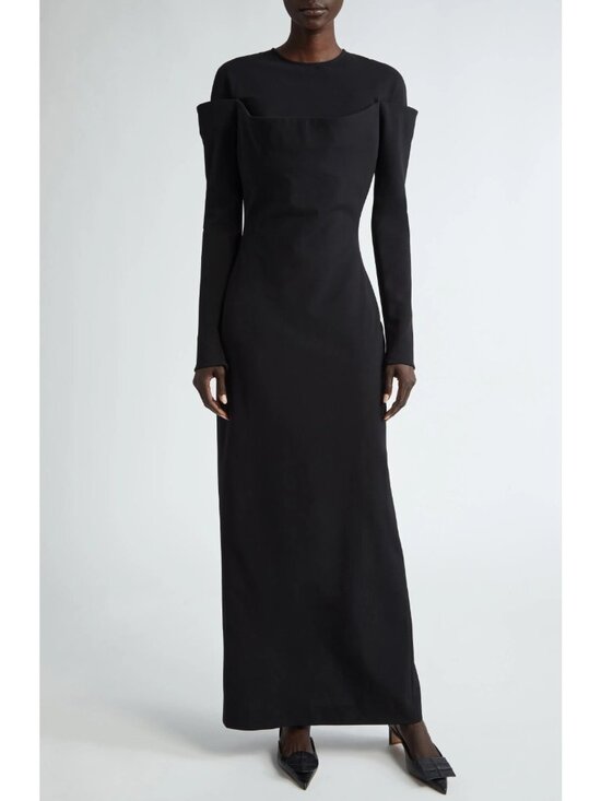 Jacquemus Dresses & Skirts - Jacquemus Womens La Robe Sabre Long Sleeve Maxi Dress Black Size 42 / US 10 / XL